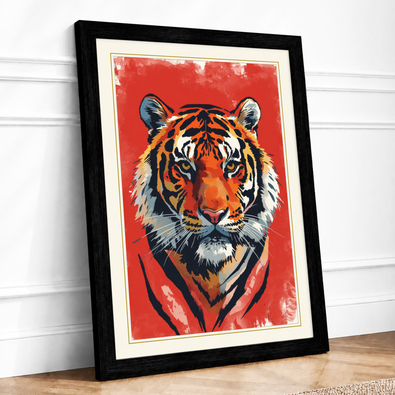 Tiger's Gaze Modern - Framed Print, A1 - 84.1 x 59.4 cm, Black