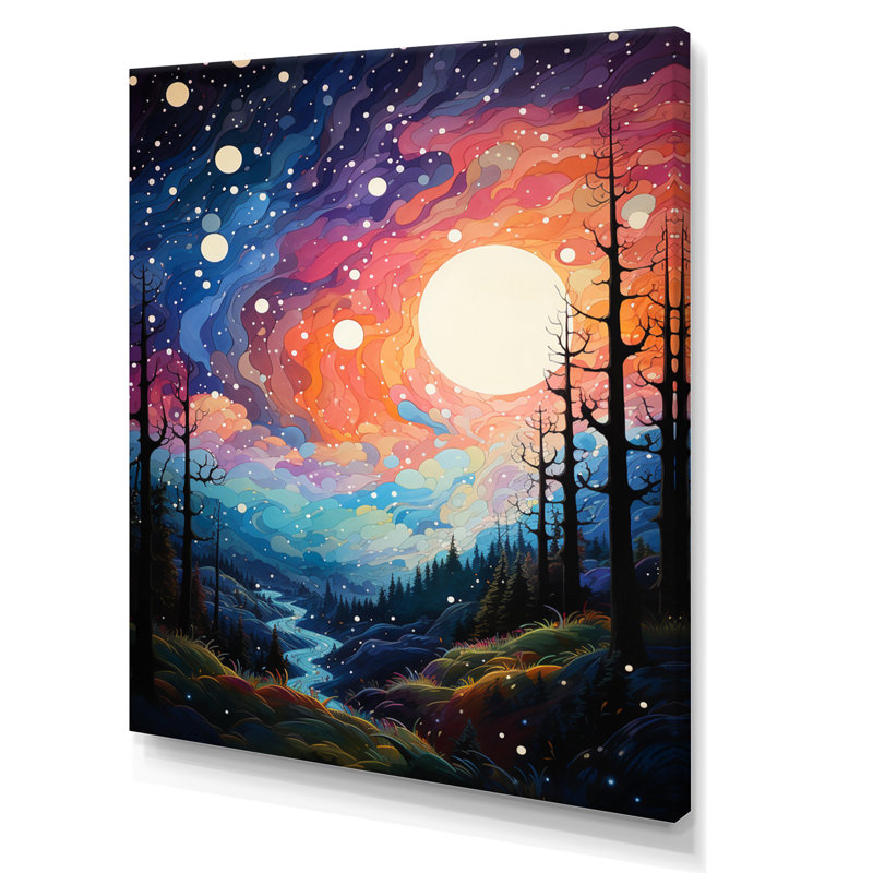 Météores Stardust Cascade Pointillism I, reproduction d'art sur toile, H 20 po x l 12 po x P 1 po, Toile tendue