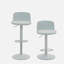 Ensemble de 2 tabourets de bar - tabourets de bar modernes en cuir de polyuréthane à hauteur de comptoir avec dossier, îlots de cuisine pivotants à hauteur réglable, sans accoudoirs, grande base - blanc