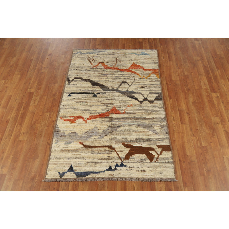 Handmade Wool Moroccan Oriental Rug 4x6
