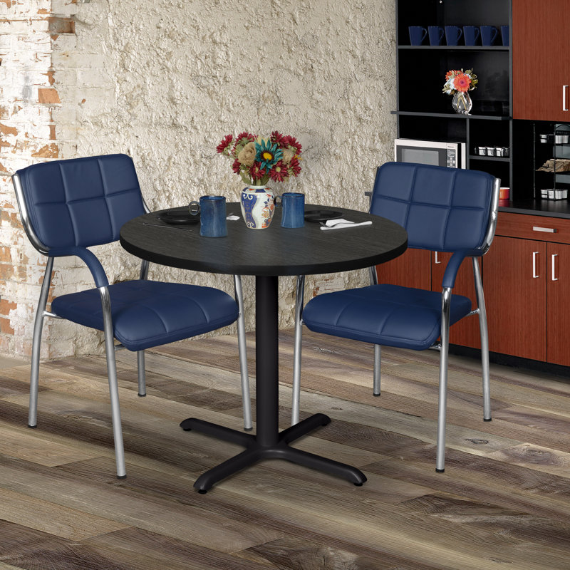 Regency Cain Round X-Base Breakroom Table, Gray, 29" H x 42" L x 42" W