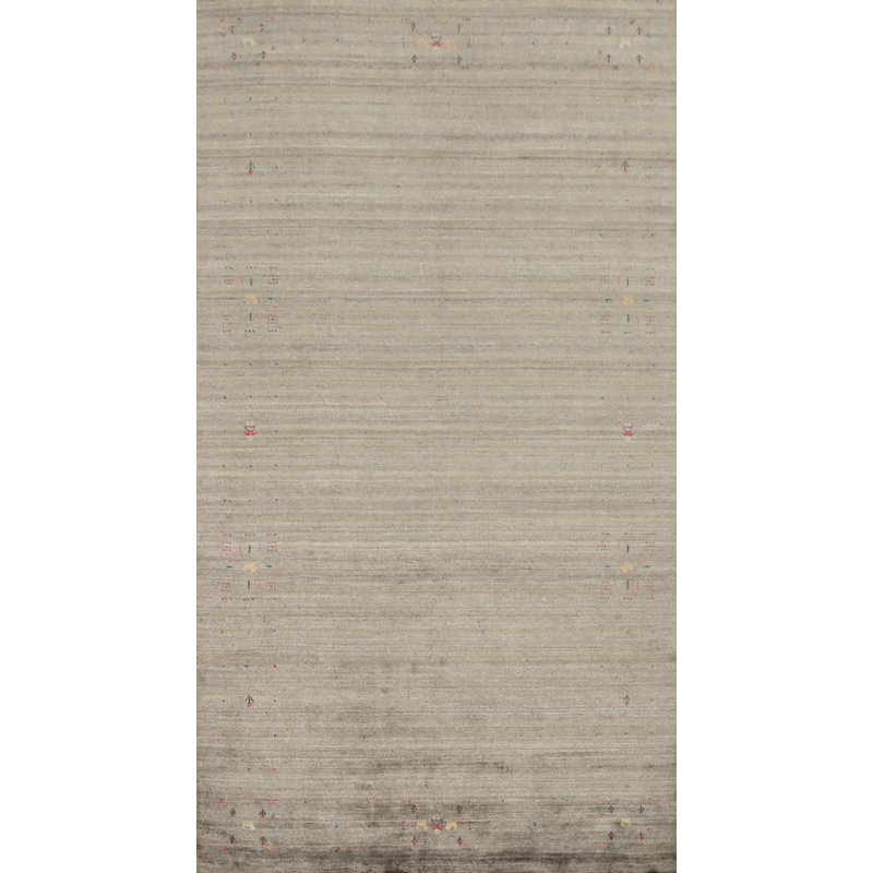 Tapis texturé de style Gabbeh 6 x 12 avec détails éclatants