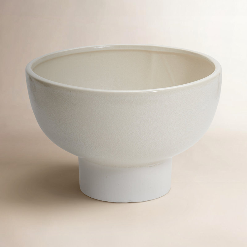 Vase de table en céramique Abie, H 6,25 po x l 9,25 po x P 9,25 po