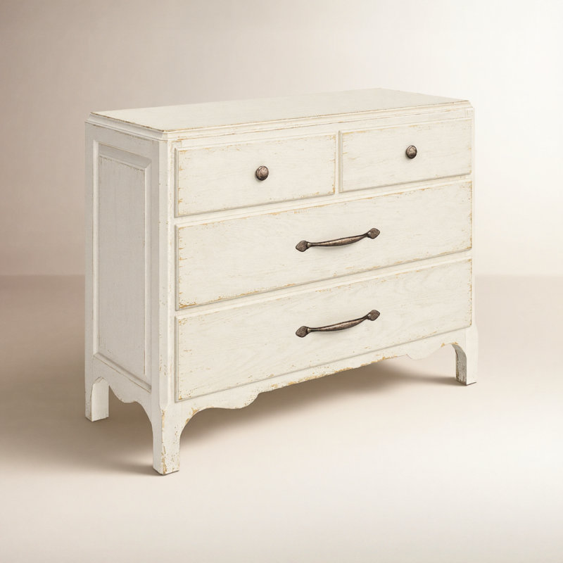 Americana 4 - Drawer Nightstand, Cream/Beige