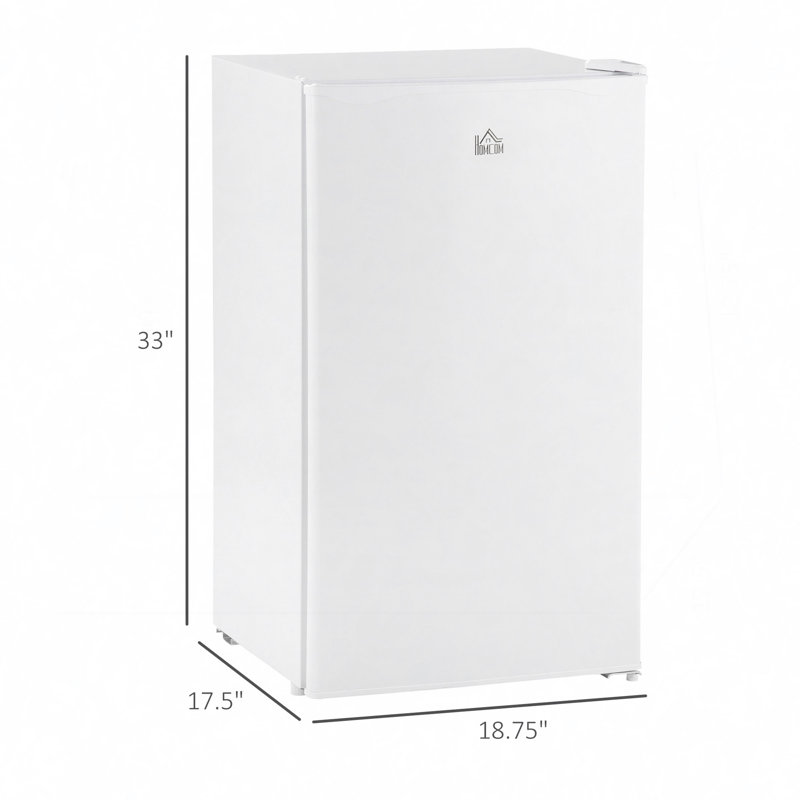 3.2 Cu.Ft Mini Fridge With Freezer, Compact Refrigerator With Adjustable Thermostat, Shelf And Reversible Door For Bedroom, Dorm, Home Office, Energy Efficient