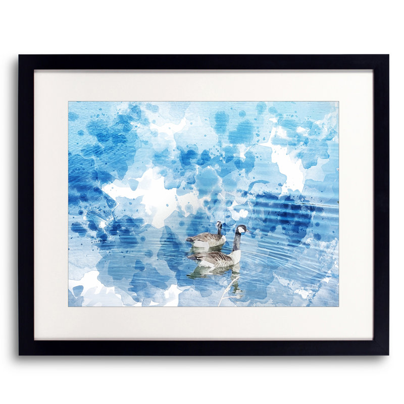 Canadian Geese 2517 Print by Chamira Young, Black Framed Paper, 17.25" H x 21.25" W