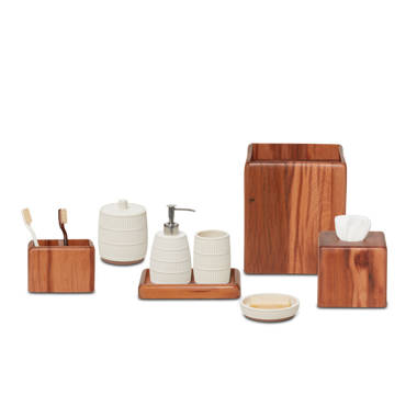 Bathroom essentials Set  Bamboo Bathroom Accessories