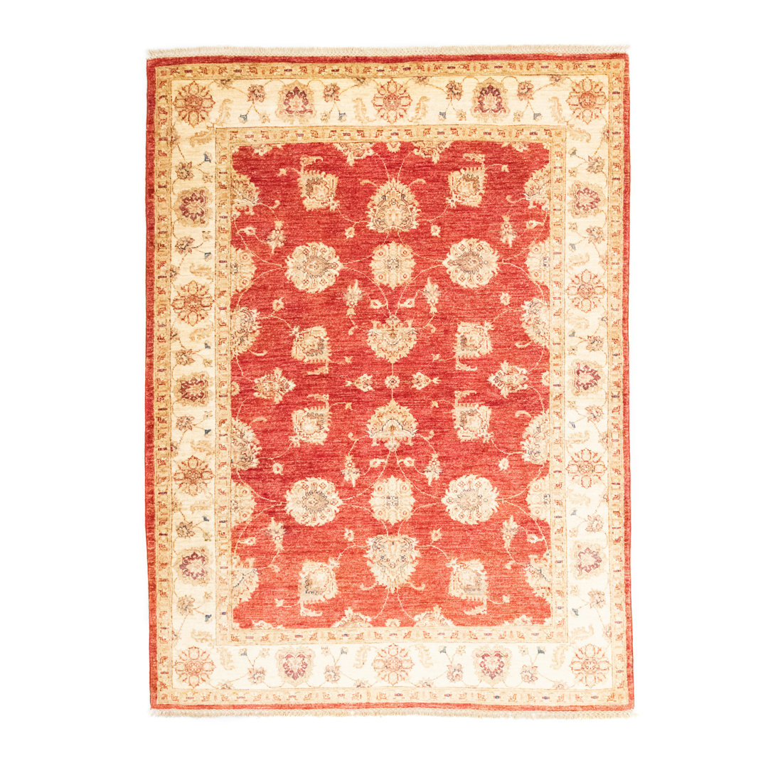 Denson Handmade Flatweave Wool Beige/Red Rug