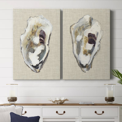 Oyster Shell Study I - Toile tendue avec châssis de qualité supérieure - Prêt à accrocher