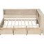 Lit de jour pleine grandeur avec options de rangement et 3 tiroirs, finition lait antique blanc, structure en bois pour des tablettes à long terme et solidité de la fabrication-389729234