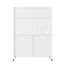 Armoire blanche avec tiroirs - Portes en verre, tablettes réglables pour portes de rangement cachées