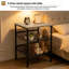Ensemble de 2 tables de bout carrées industrielles, table de chevet grise à 3 niveaux avec tablettes de rangement en maille respirante et structure en métal robuste, meubles de chevet compacts pour le rangement de la chambre à coucher, du salon et des petits espaces-131531193