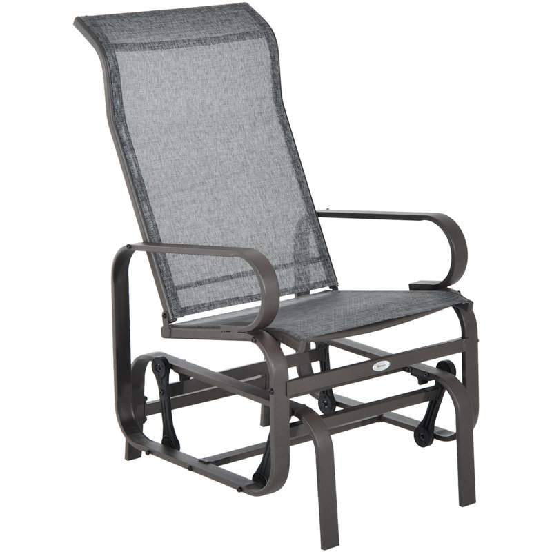 Fauteuil oscillant d'extérieur - chaleur et usure, siège gris très confortable de 28 pouces de hauteur,
