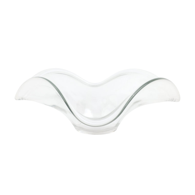 HIBISCUS Glass Decorative Bowl, Large, Clear