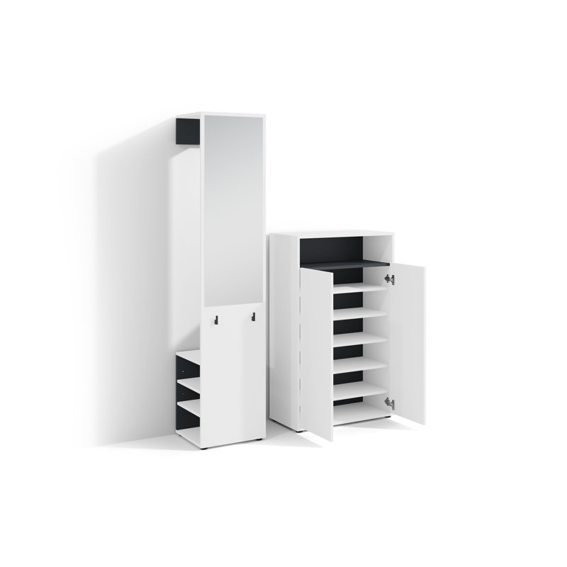 Bjartey 2 Door Manufactured Wood Wardrobe, White
