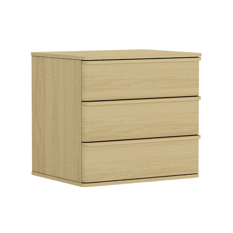 Molly Nightstand with 3 Drawers in Natural Oak