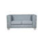 Causeuse en chenille clair et sarcelle clair