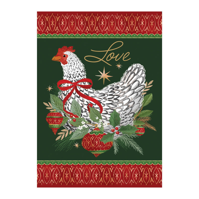 Drapeau de jardin floral en suède de poulet