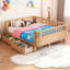 Lit plateforme double en bois avec garde-corps-872368673-872368675