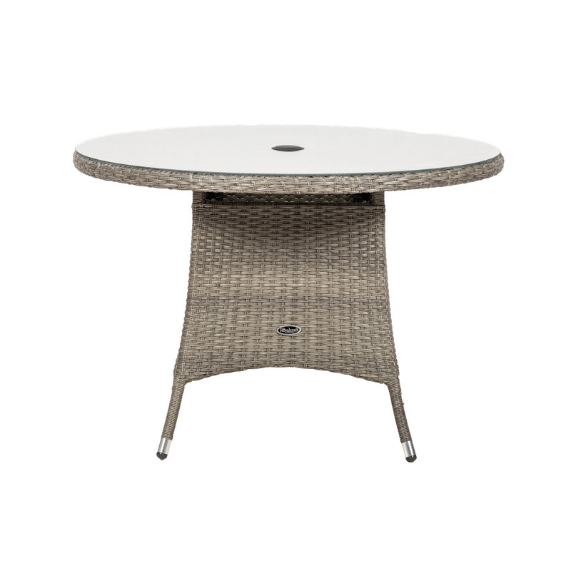 Paris Round Outdoor Dining Table With Umbrella Hole , cm W cm D, 74cm H x 110cm L x 110cm W