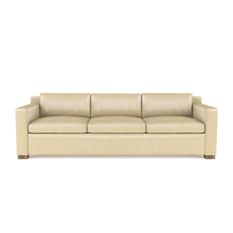 Canapé Mercer, H 33,5 po x l 84 po x P 39 po, Cuir rétro huître, Patiné