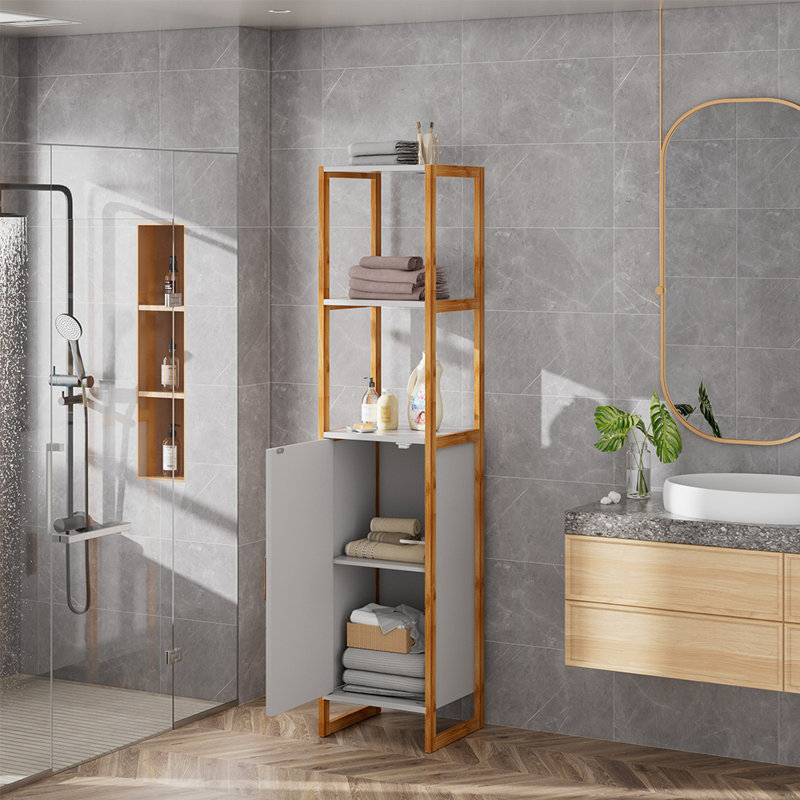 E1  MDF + Bamboo Freestanding Bathroom Cabinet