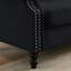 Canapé Chesterfield en velours, canapé capitonné noir pour le salon, design moderne