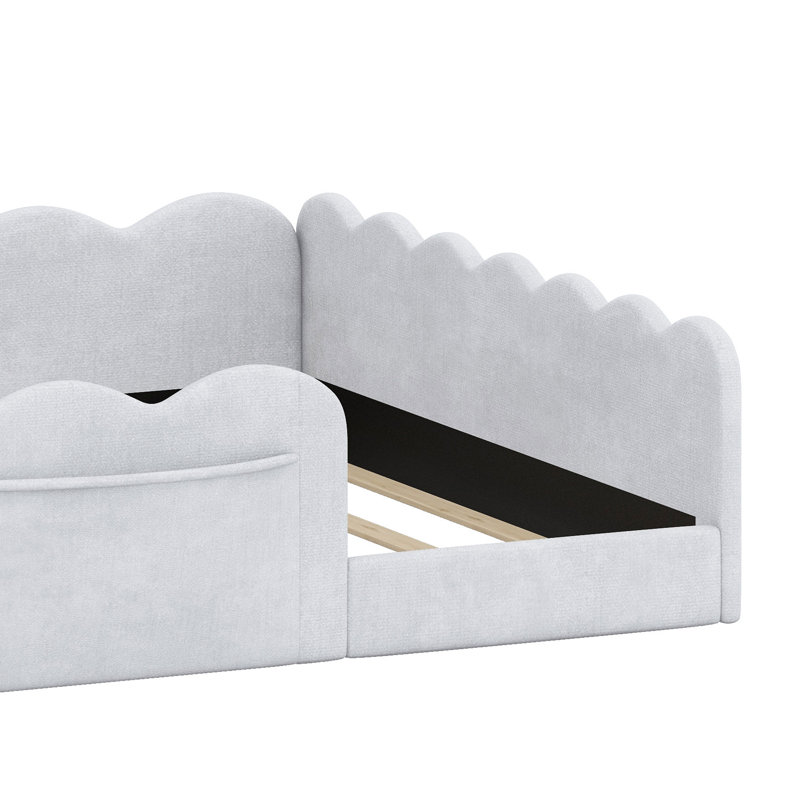Lit tapissier moderne, Gris clair