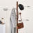 Solid Rubberwood Freestanding Coat Rack With 9 Hooks And Weighted Base