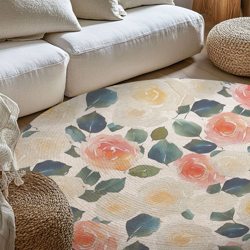 Tapis tressé Petal Breeze, Rond 5 pi
