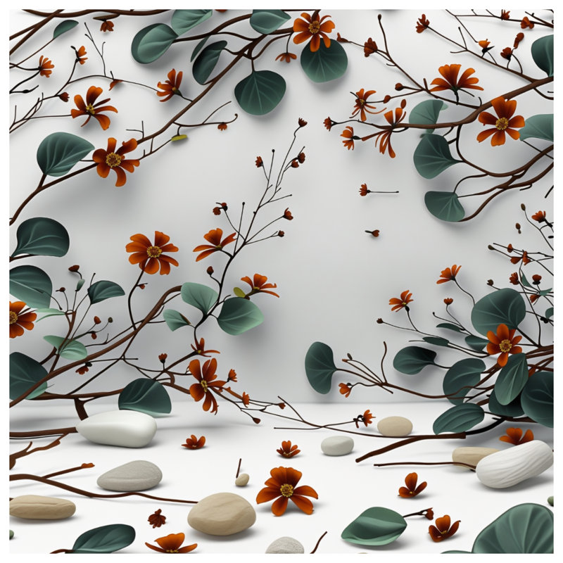 Tapis de bain floral, 24in W x 17in L
