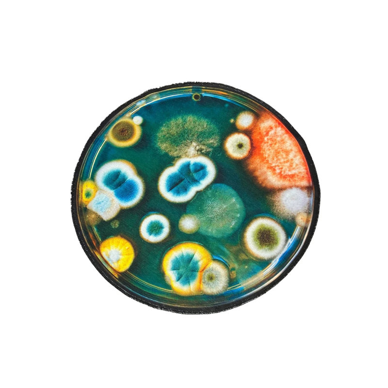 Abstract Pattern Multicolored Decorative Non-Slip Base Diameter Washable Carpet, Round 4'
