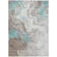 Tapis bleu sarcelle lavable à la machine intérieur / extérieur Xhevrie-551667580