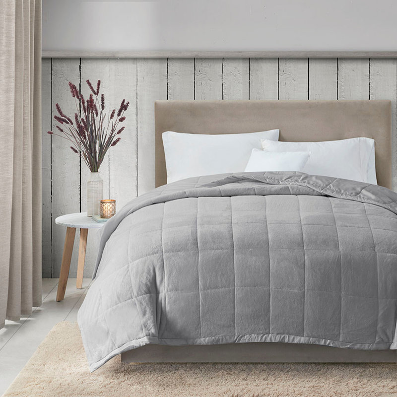 Couverture réversible en duvet HeiQ Smart, Gris, Lit simple
