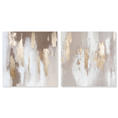 «Desert Golden», reproduction d'art sur toile abstraite, ensemble d'art mural bohème par Art Remedy, galerie tendue, 12 x 12