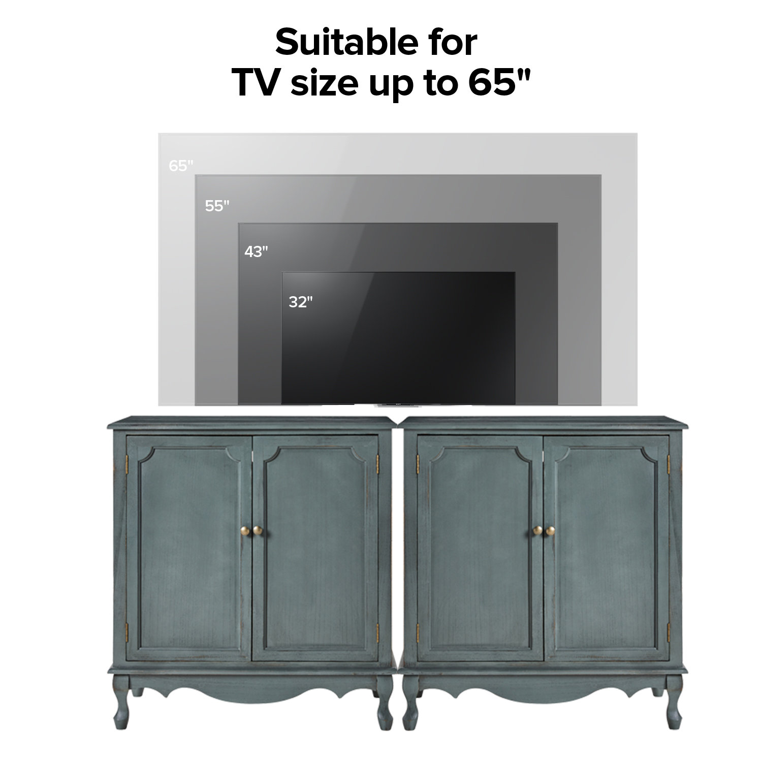 Arshawn Traditional 31''W Solid Wood 2 - Door Accent Cabinet with Simple Assembly