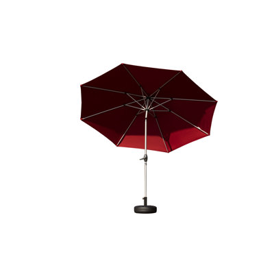 Brick Red 9Ft Pool Umbrella, Protected And Waterproof, 8 Ribs, Push Button Tilt Crank For Patio, Garden, Backyard Patio & Strong Deck,
