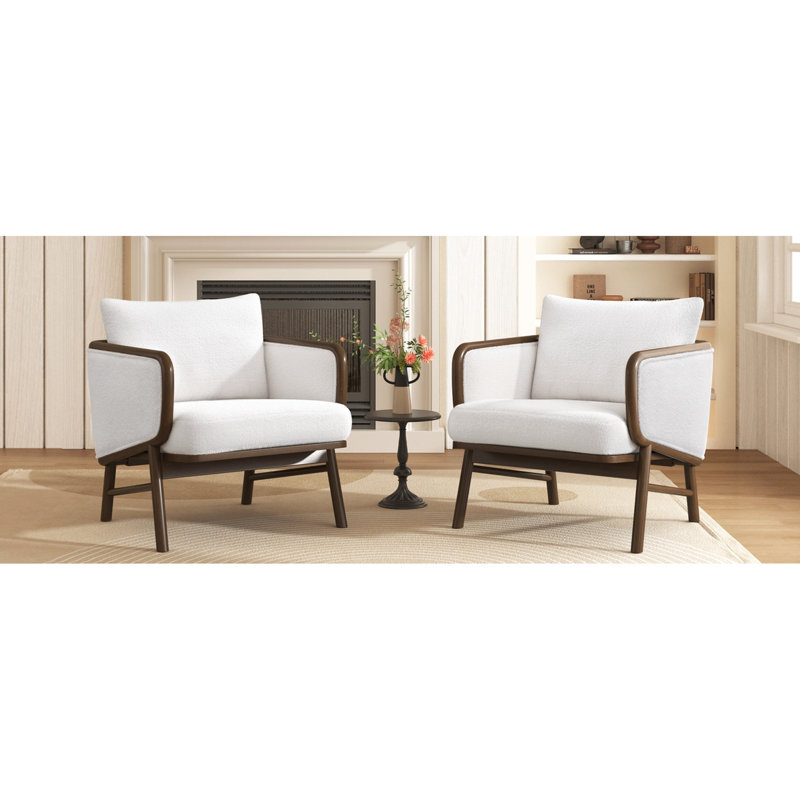 Fauteuil d'appoint en tissu deux, fauteuils avec cadre en bois massif pour le salon, espace confortable et tendance,