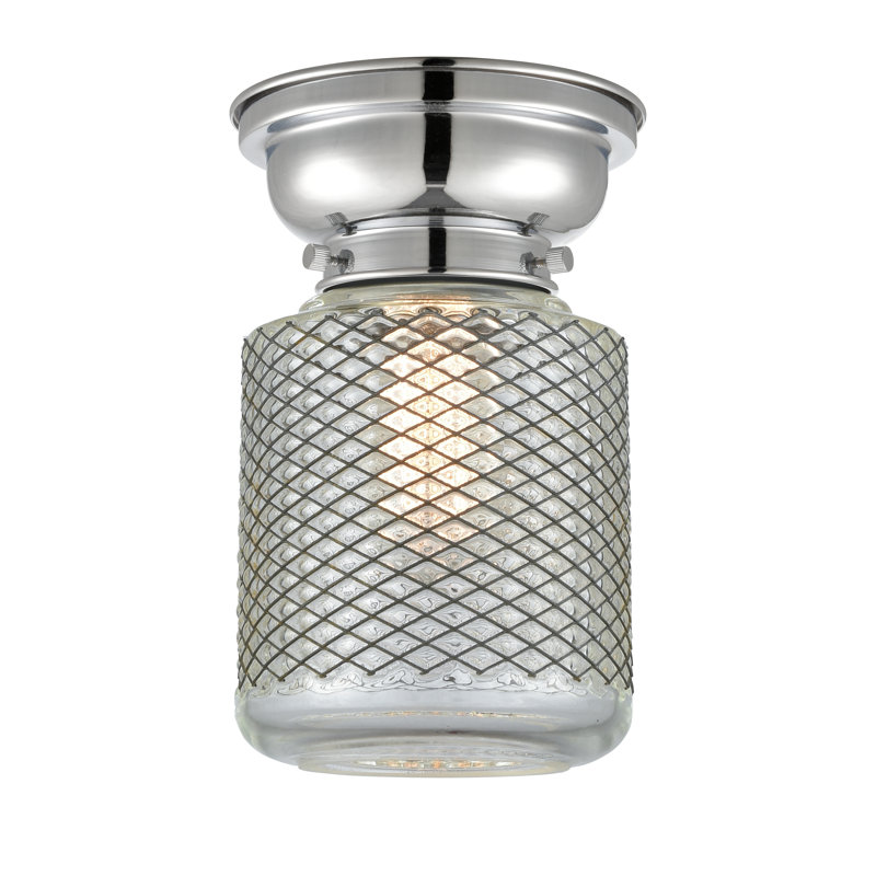 Iyana Glass Flush Mount, No Bulb Included, Polished Chrome