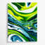 Abstrait art fluide sur toile verte 42-1013199325