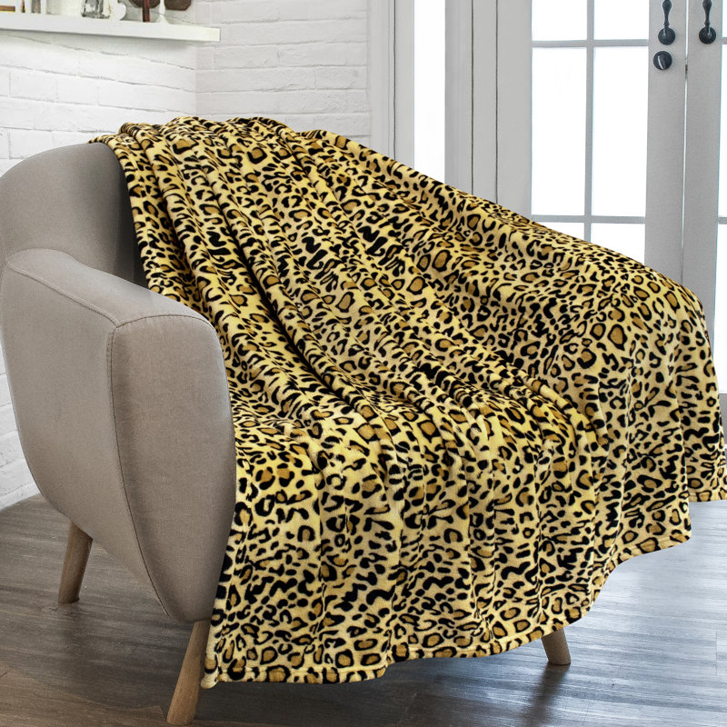 Pavilia Cheetah Print Flannel Fleece Throw Blanket 50" x 60"