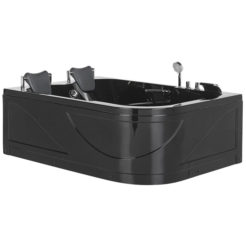 Kandace 1700mm x 119mm Acrylic Bathtub with Tap, Black