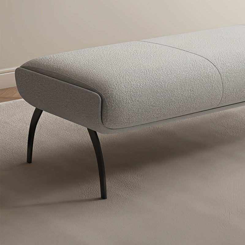 Banc rembourré Tabathe Sherpa, Gris riz