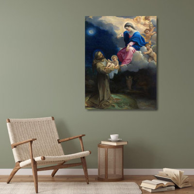 «The Vision of Saint Francis» par Ludovico Carracci, reproduction d'art sur toile tendue avec châssis