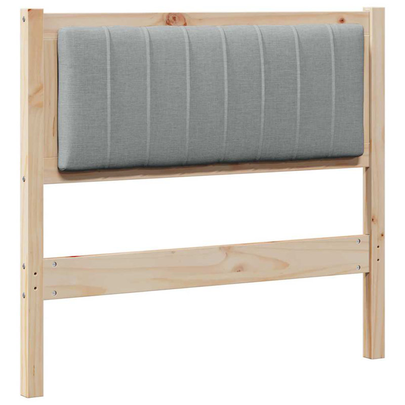 Solid Wood Headboard, UK Single - DE 90 x 190 cm, Brown, Light Grey