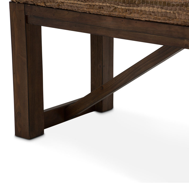 Carrollton Genuine Leather Upholstered Bench