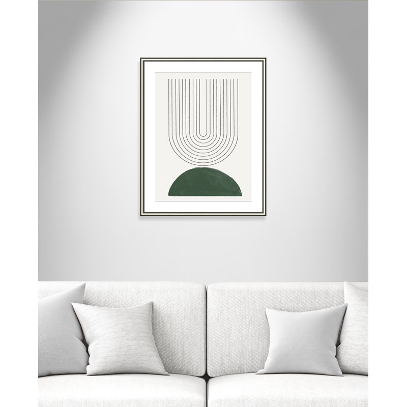 Imprimé n ° 5 vert Mid Century Modern par Miuus Studio, 24.75'' W x 30.75'' H, Matted Print, Silver Classic