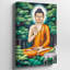 Toile, représentation sereine d'un bouddha assis drapé dans un art mural-79376335