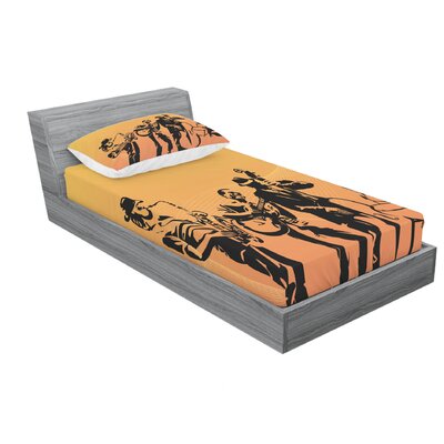 Jazz Music Microfiber Sheet Set -  Ambesonne, bswpil_16691_twin