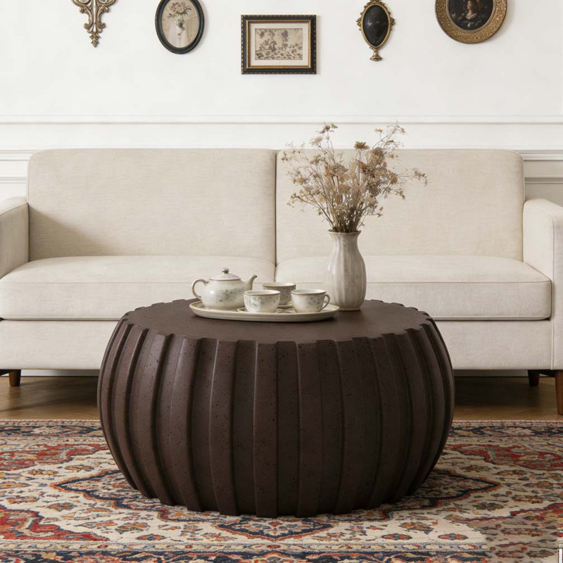 Table basse moderne imperméable 35,43 po, Brun